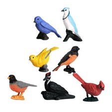 7x Simulated Birds Models Toy