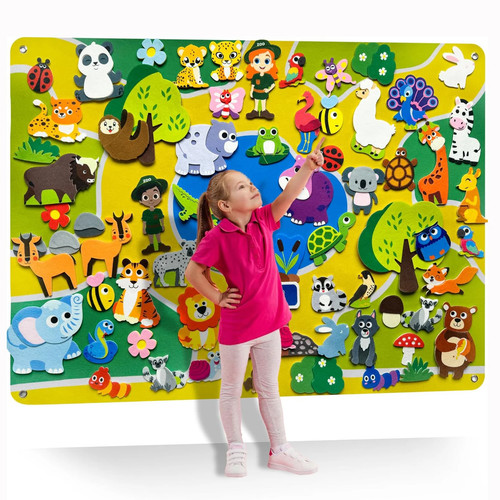 Zoo animals felt story board - zoo,