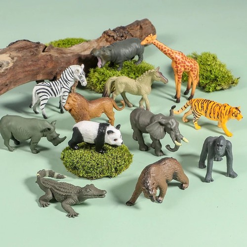12pcs mini wild jungle animal - 12pcs,