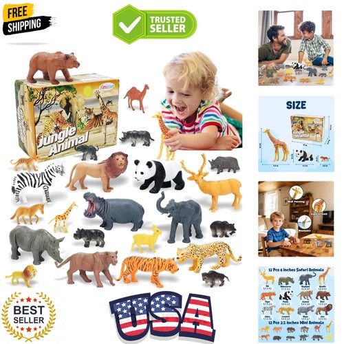 24pcs safari zoo animals - 24pcs,
