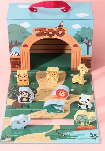Zoo animal wooden toy play - animal,