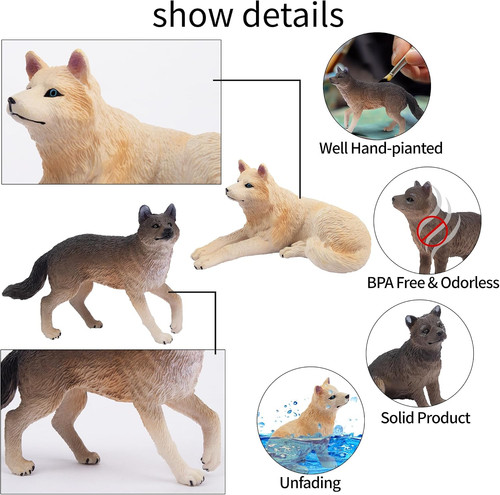 Toymany 8pcs wolf figures - toymany,