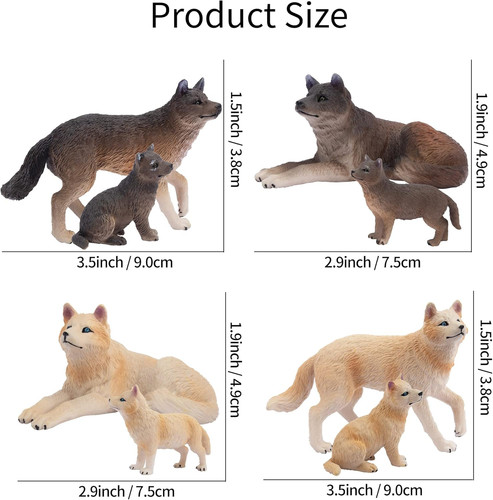 Toymany 8pcs wolf figures - toymany,