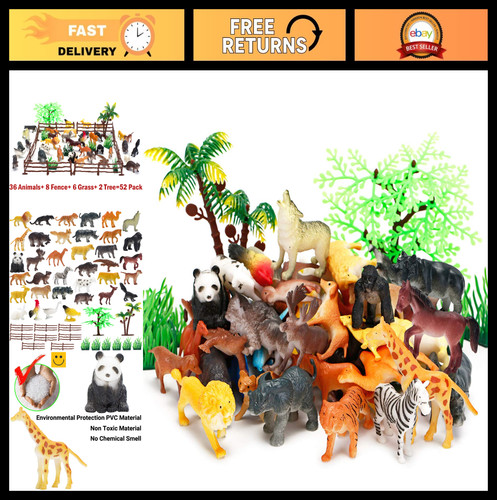 Pcs mini safari zoo animal - 52,